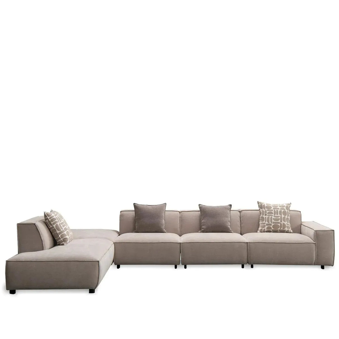Minimalist mixed weave fabric l shape sectional sofa glade 3+ottoman+l conceptual design.