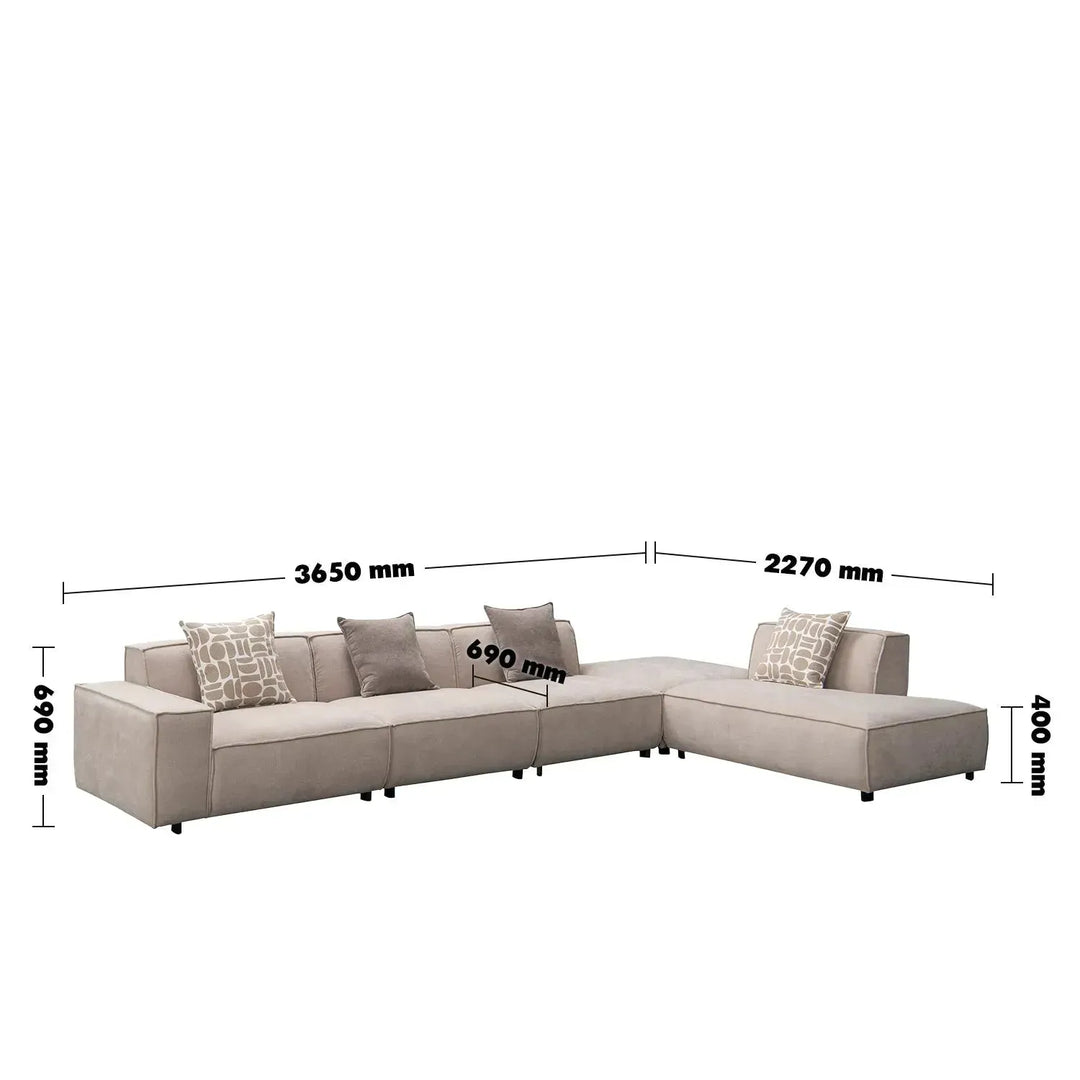 Minimalist mixed weave fabric l shape sectional sofa glade 3+ottoman+l size charts.