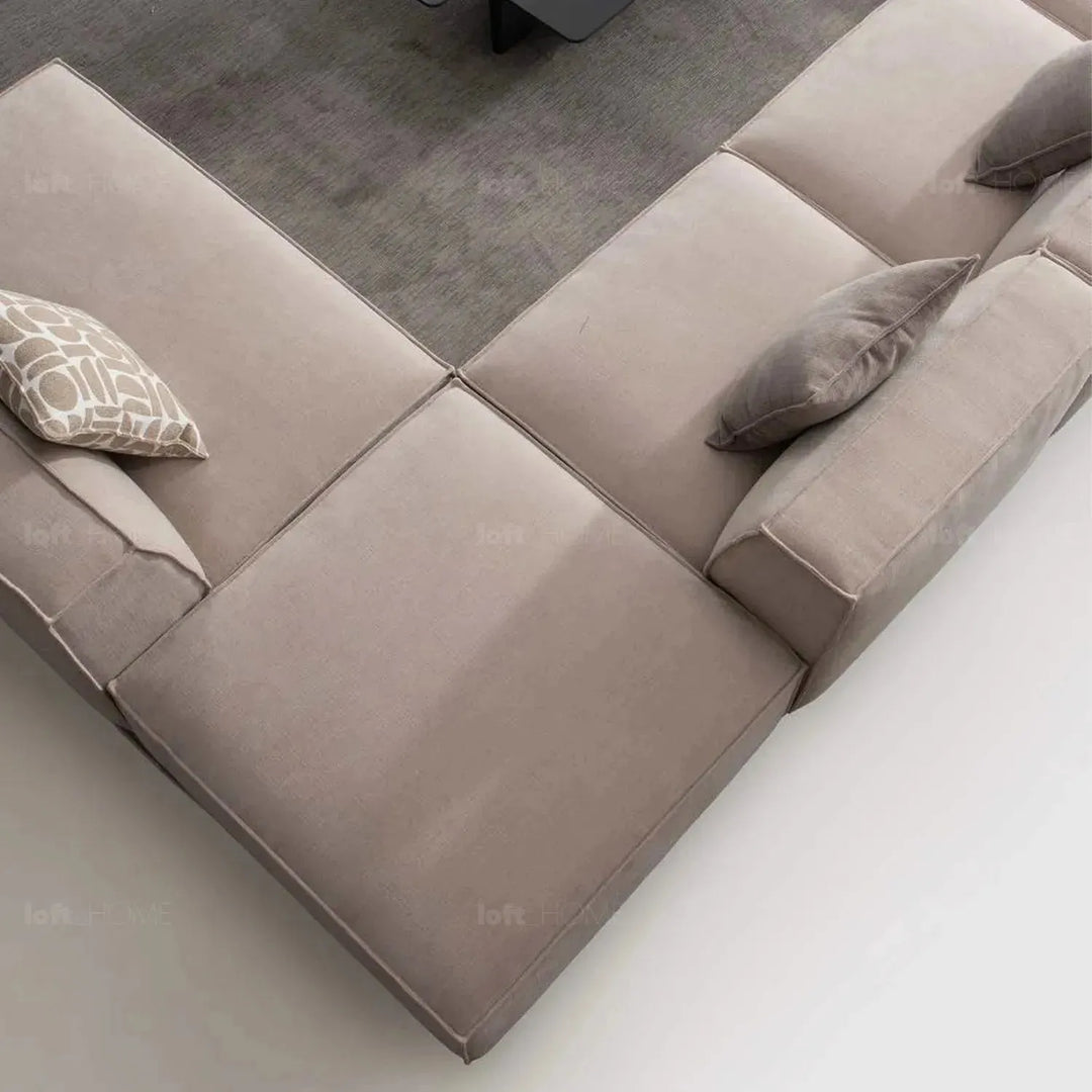 Minimalist mixed weave fabric l shape sectional sofa glade 3+ottoman+l material variants.