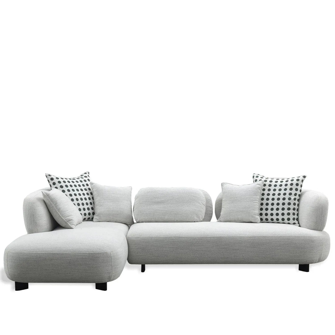 Cream mixed weave fabric l shape sectional sofa calyx 4+l in still life.