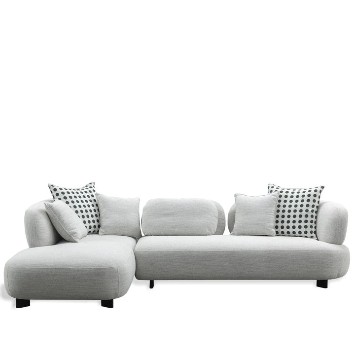 Cream mixed weave fabric l shape sectional sofa calyx 4+l in still life.