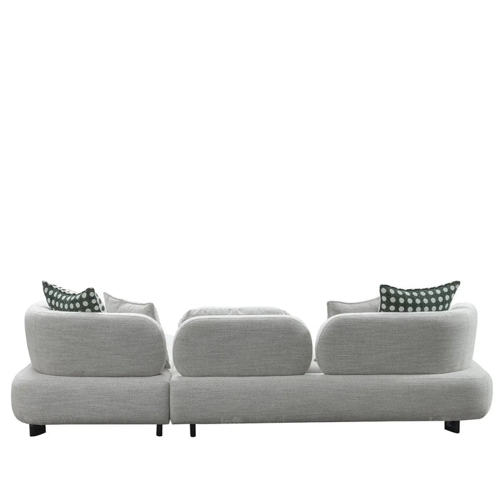 Cream mixed weave fabric l shape sectional sofa calyx 4+l color swatches.