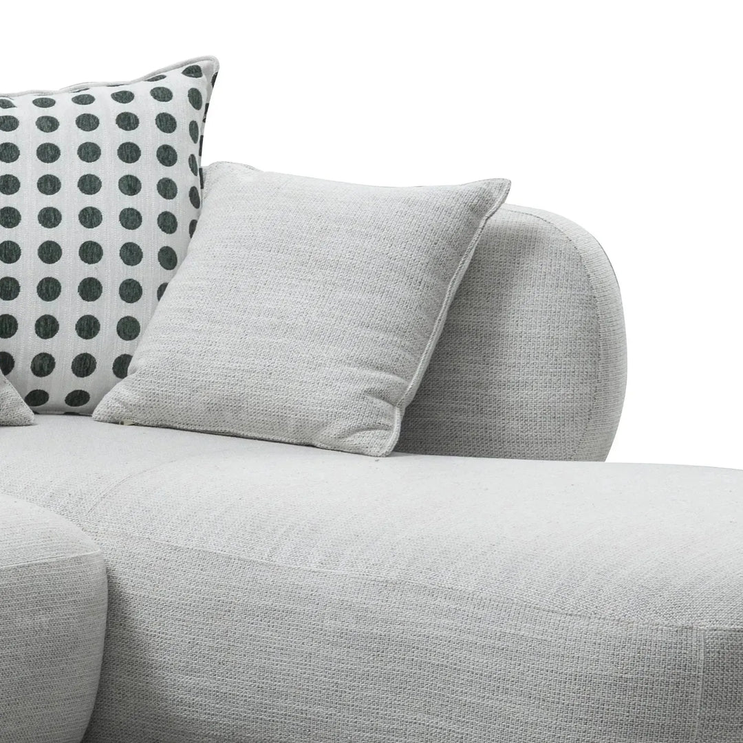 Cream mixed weave fabric l shape sectional sofa calyx 4+l in details.
