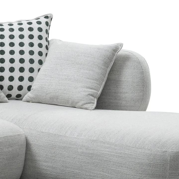 Cream mixed weave fabric l shape sectional sofa calyx 4+l in details.