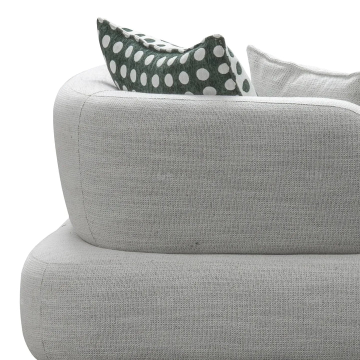 Cream mixed weave fabric l shape sectional sofa calyx 4+l in close up details.