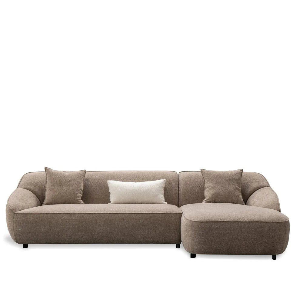 Modern mixed weave fabric l shape sectional sofa sphia 3.5+l in white background.
