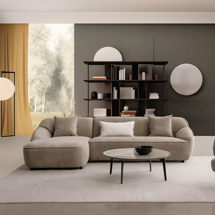 Modern mixed weave fabric l shape sectional sofa sphia 3.5+l primary product view.