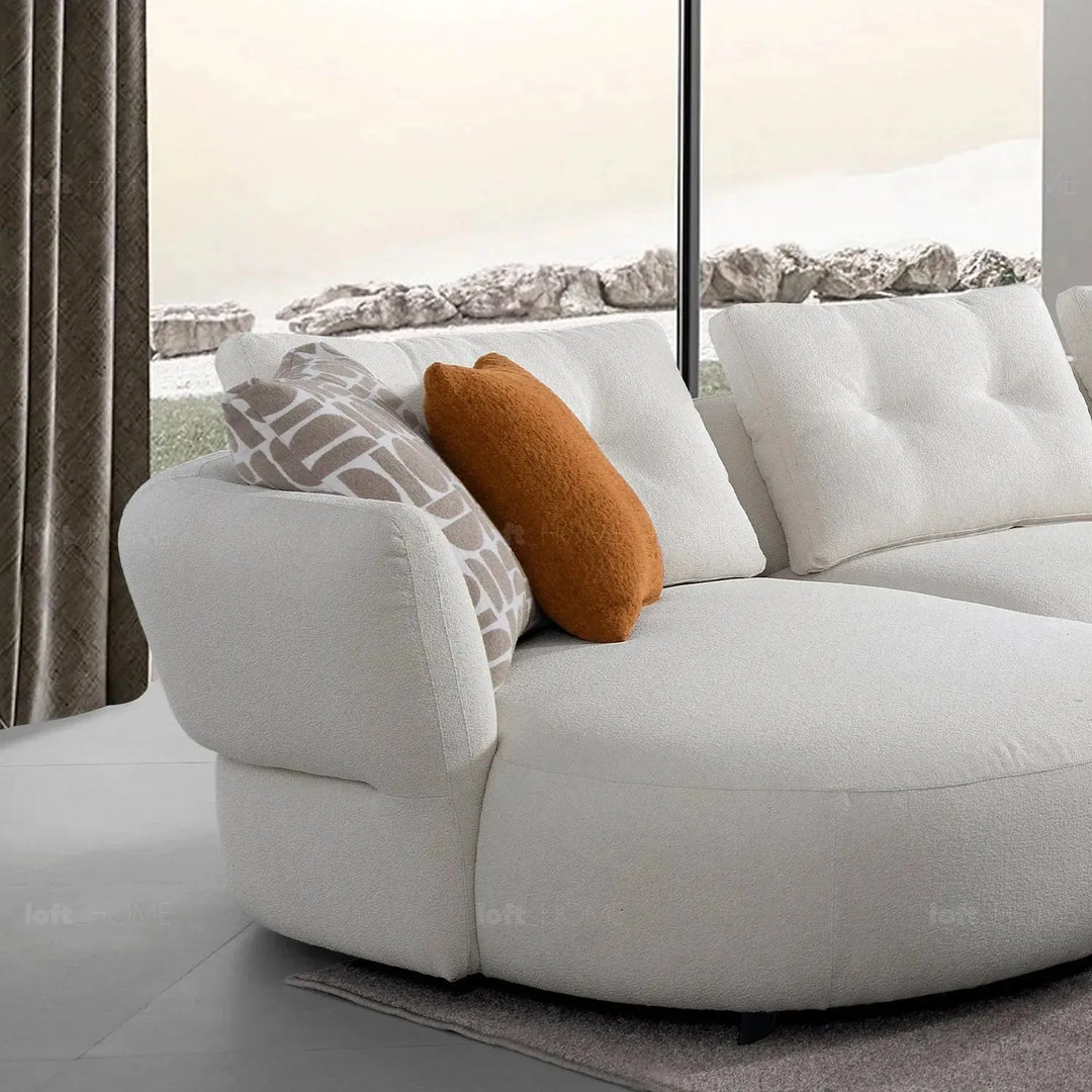 Cream sherpa fabric l shape sectional sofa luxe 3+l in still life.