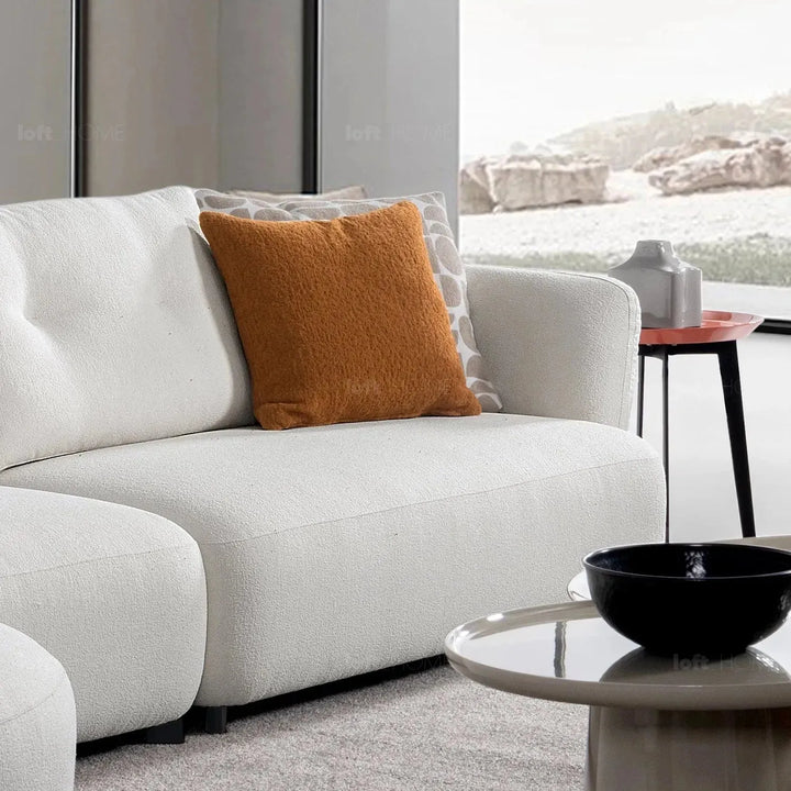 Cream sherpa fabric l shape sectional sofa luxe 3+l environmental situation.