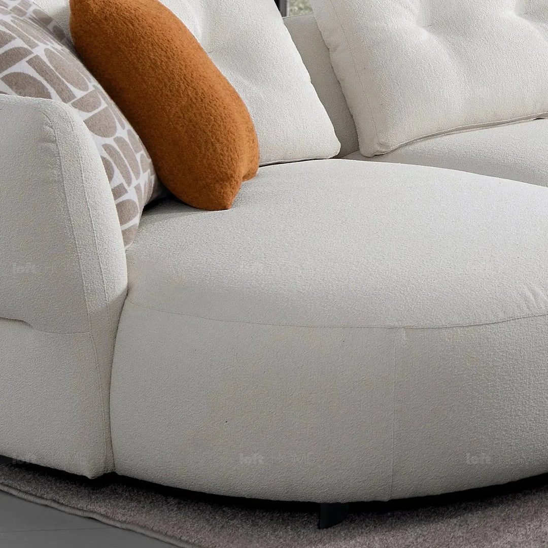 Cream sherpa fabric l shape sectional sofa luxe 3+l conceptual design.