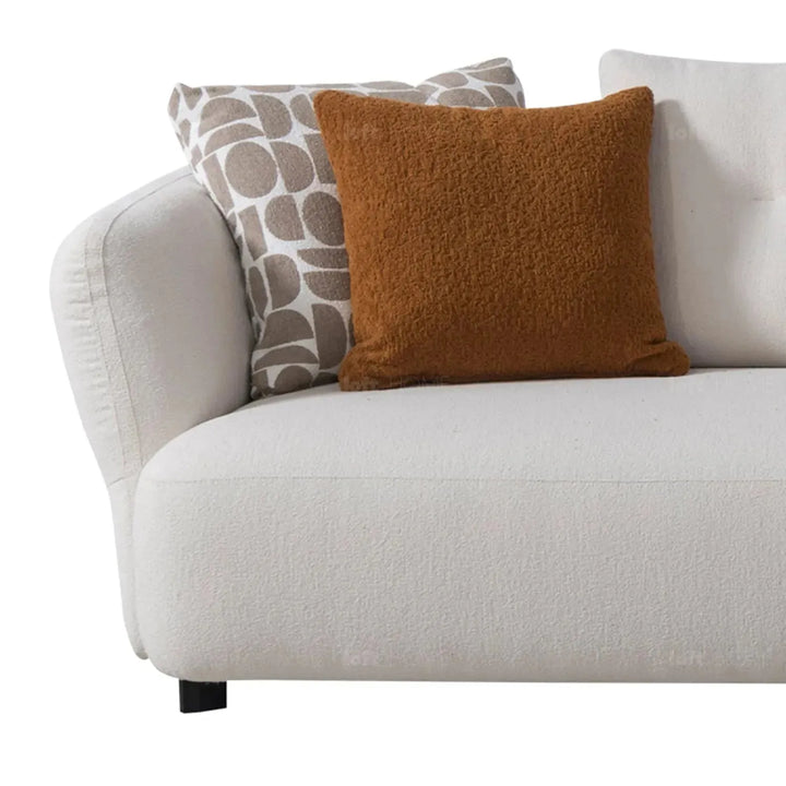 Cream sherpa fabric l shape sectional sofa luxe 3+l material variants.