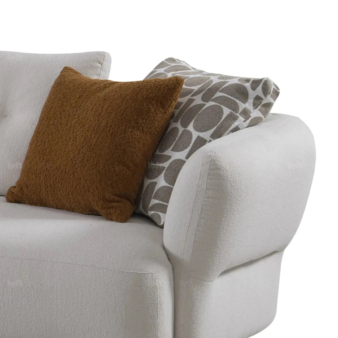 Cream sherpa fabric l shape sectional sofa luxe 3+l with context.