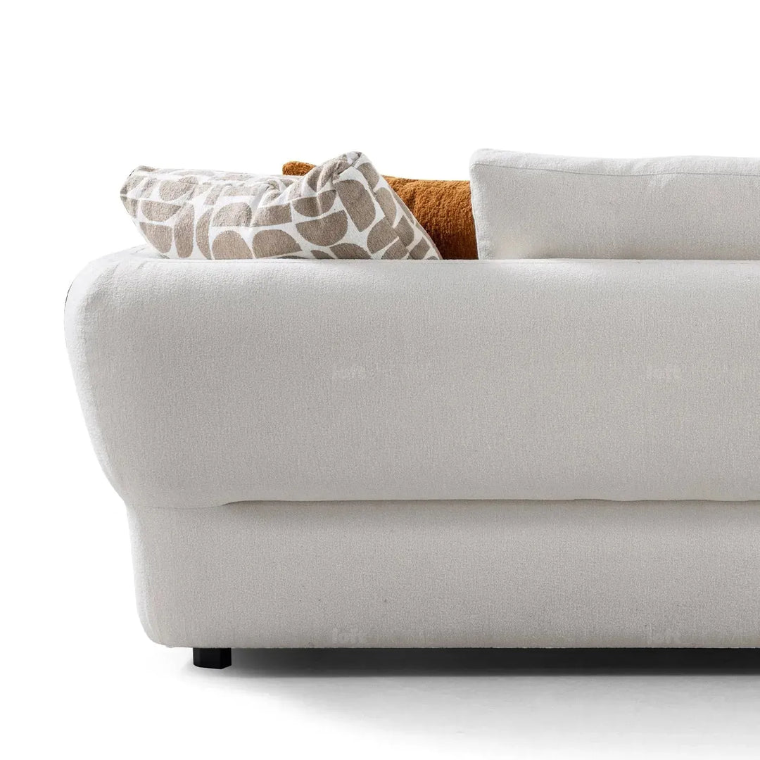 Cream sherpa fabric l shape sectional sofa luxe 3+l in details.