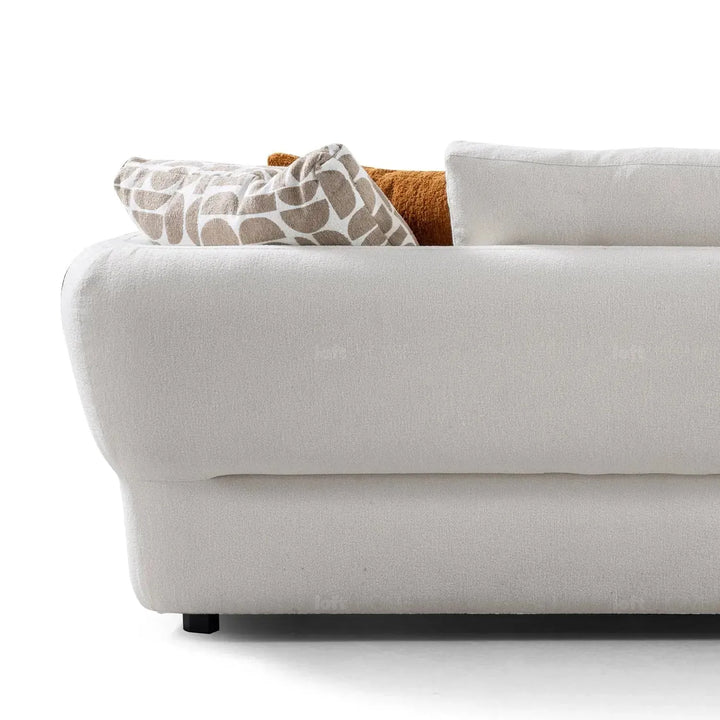 Cream sherpa fabric l shape sectional sofa luxe 3+l in details.