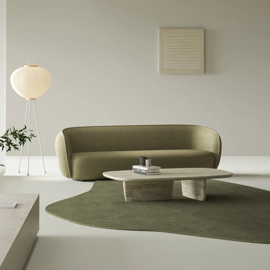 Minimalist fabric straight 3 seater sofa pod primary product view.
