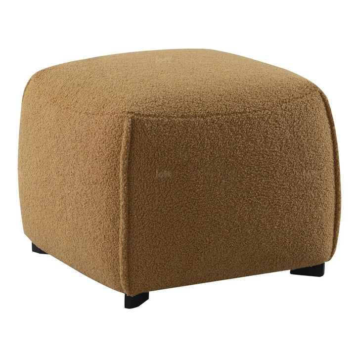 Cream sherpa fabric ottoman saffron material variants.