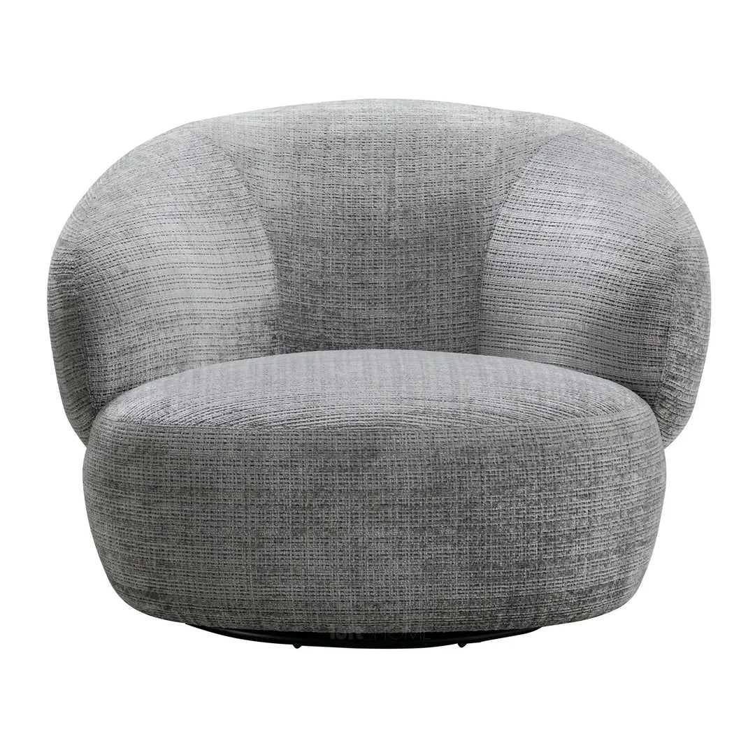 Cream mixed weave fabric revolving 1 seater sofa criet color swatches.