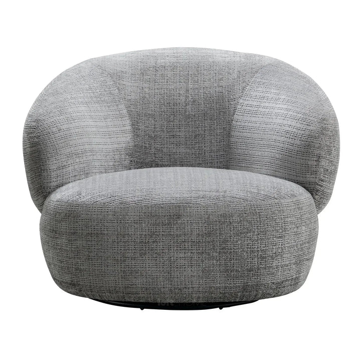 Cream mixed weave fabric revolving 1 seater sofa criet color swatches.