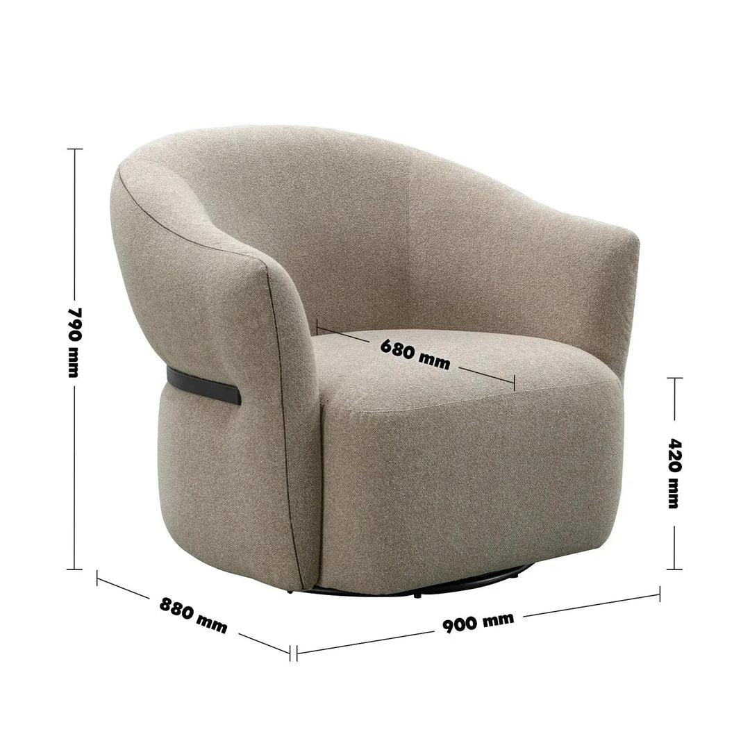 Modern mixed weave fabric revolving 1 seater sofa slate size charts.