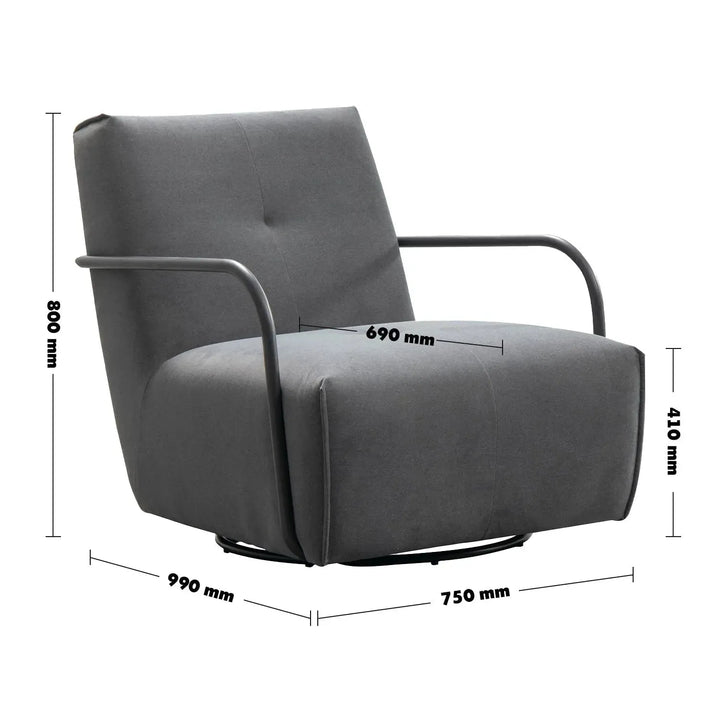 Modern mixed weave fabric revolving 1 seater sofa talc metal size charts.