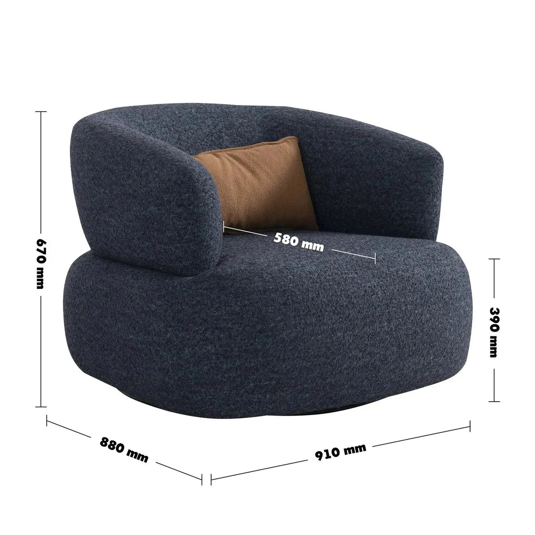 Cream boucle fabric revolving 1 seater sofa vance size charts.