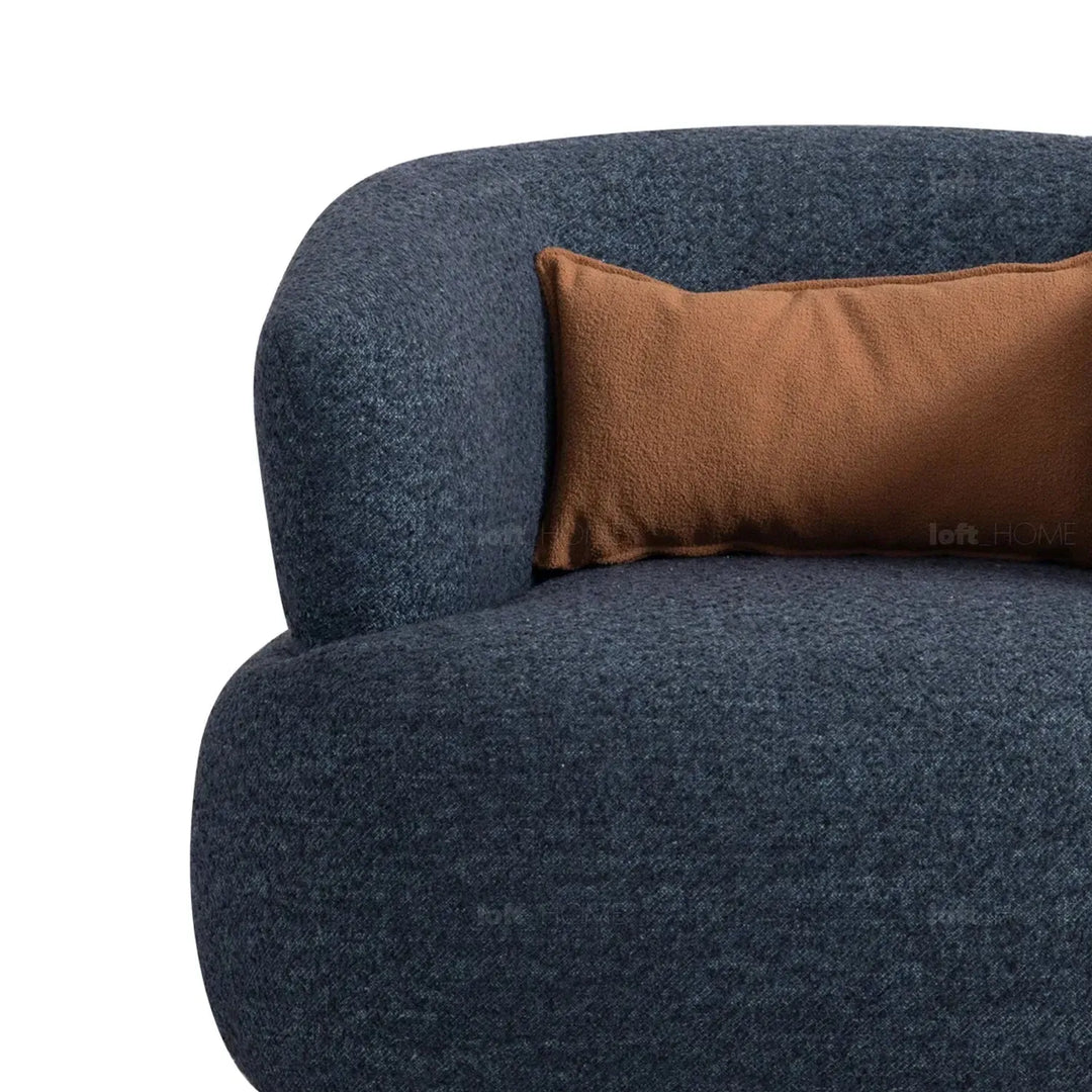 Cream boucle fabric revolving 1 seater sofa vance material variants.