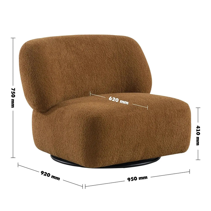 Cream sherpa fabric revolving 1 seater sofa vigor size charts.