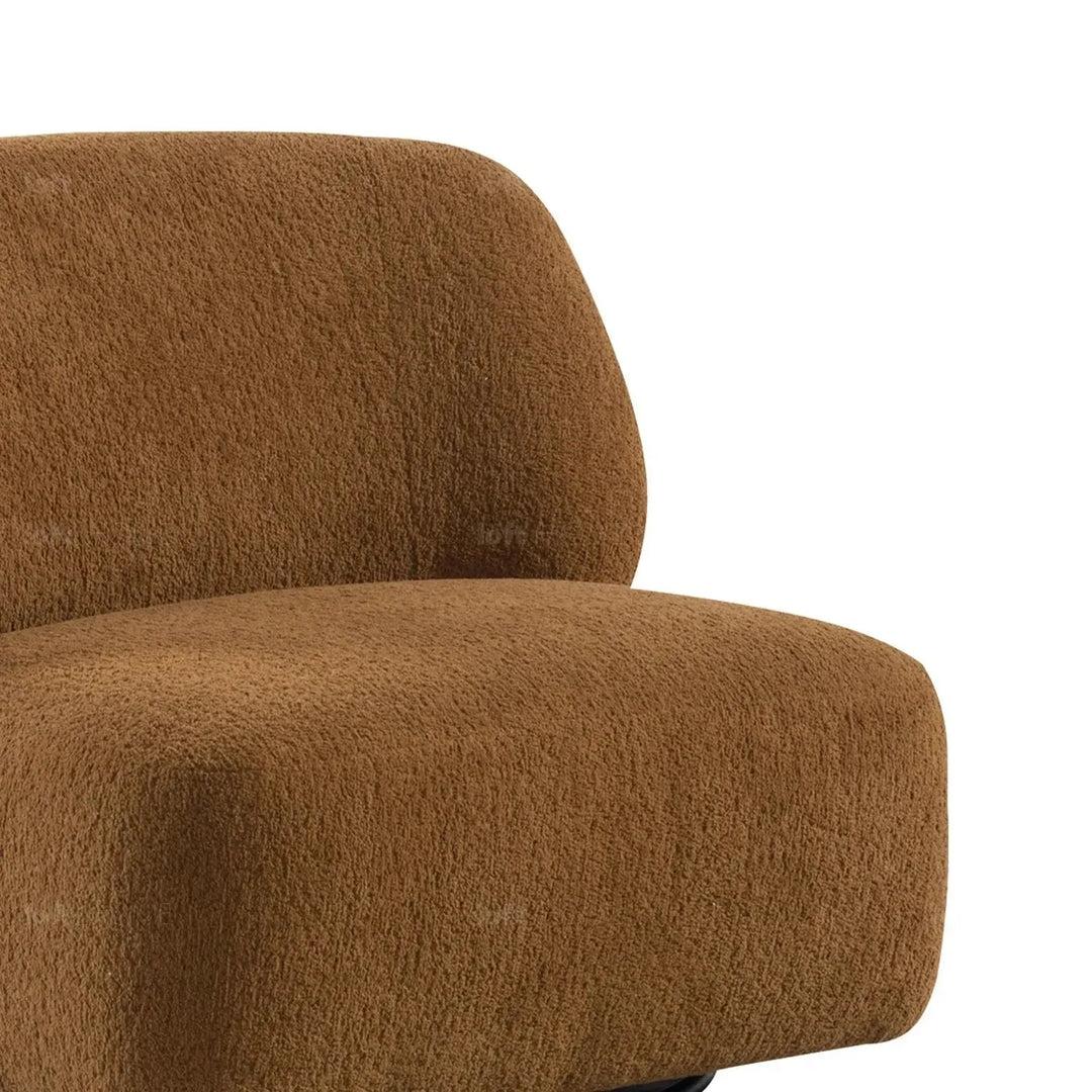 Cream sherpa fabric revolving 1 seater sofa vigor color swatches.