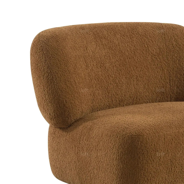 Cream sherpa fabric revolving 1 seater sofa vigor material variants.