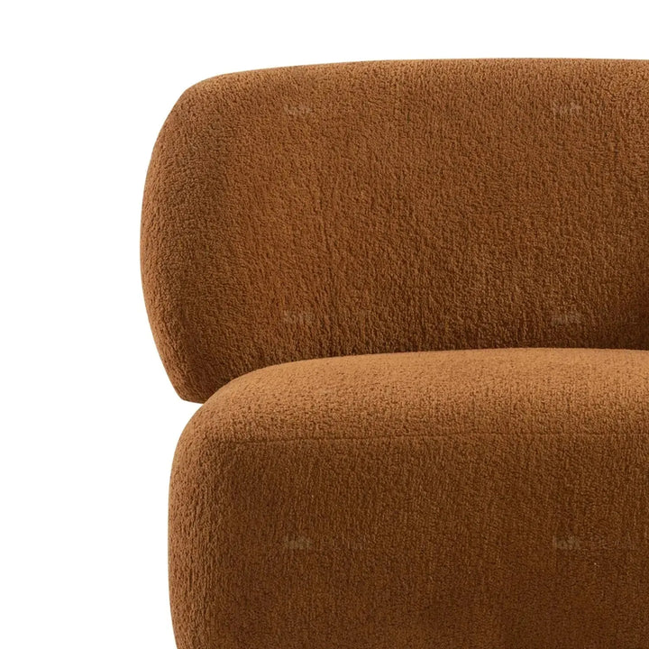 Cream sherpa fabric revolving 1 seater sofa vigor in real life style.