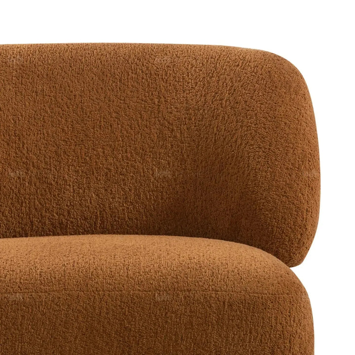 Cream sherpa fabric revolving 1 seater sofa vigor with context.