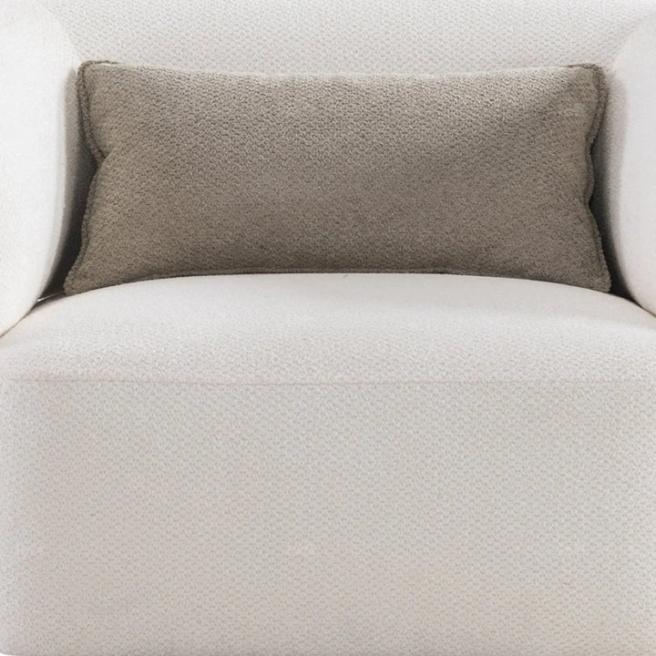 Cream mixed weave fabric 1 seater sofa callee color swatches.