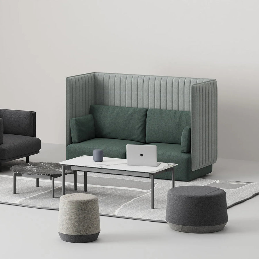 Modern mixed weave fabric 2 seater sofa multi primary product view.