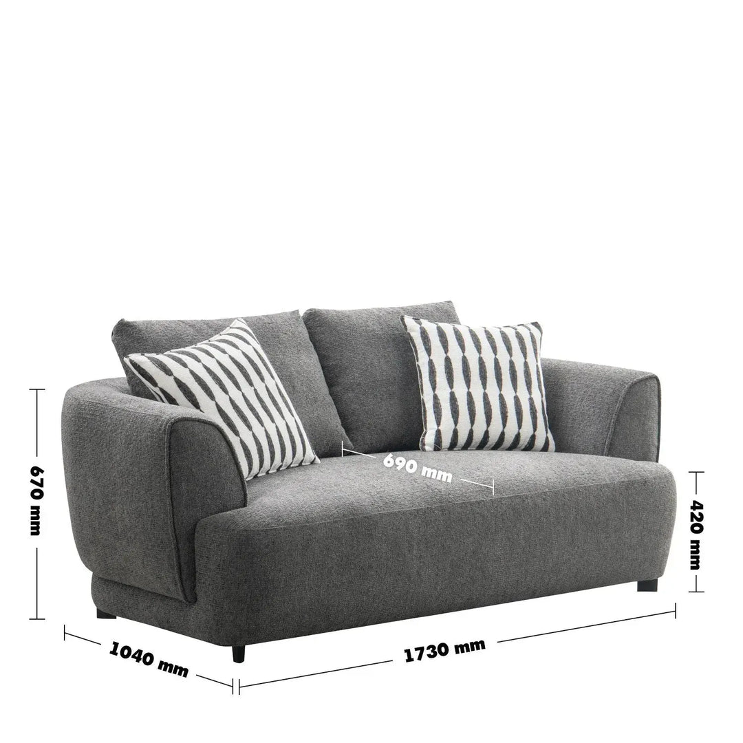 Modern mixed weave fabric 2 seater sofa oble size charts.