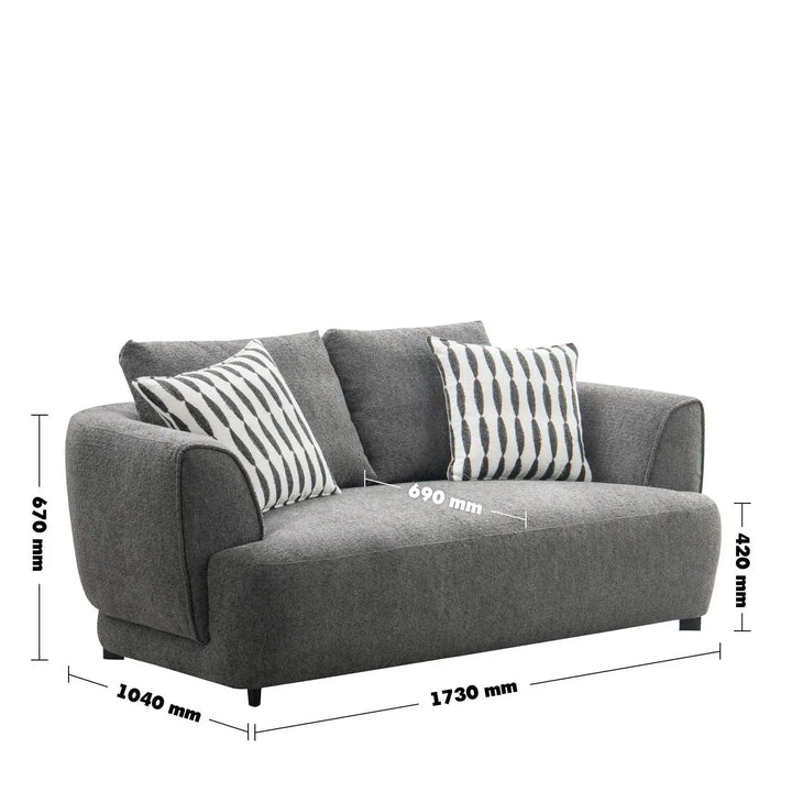 Modern mixed weave fabric 2 seater sofa oble size charts.