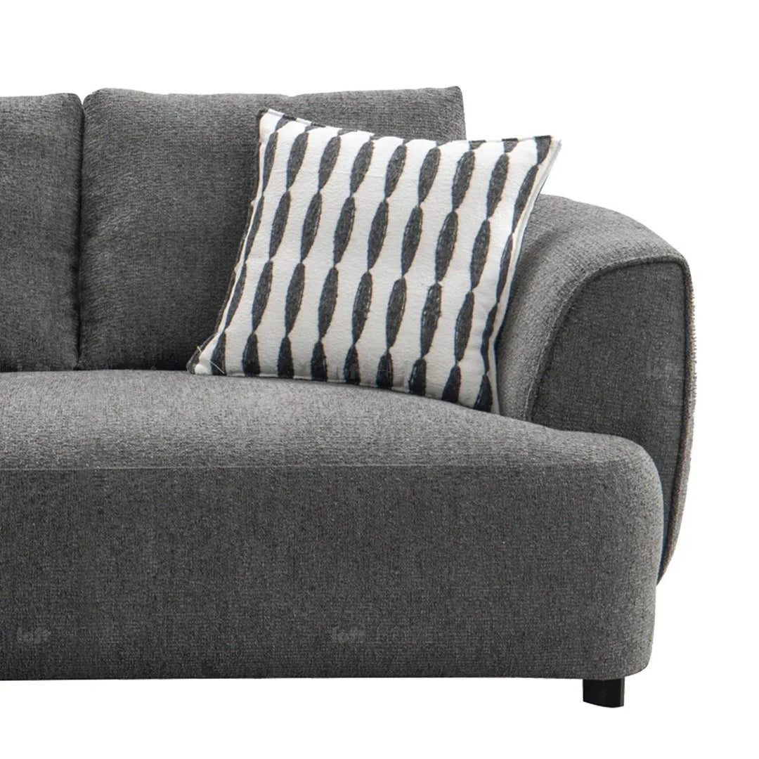 Modern mixed weave fabric 2 seater sofa oble material variants.