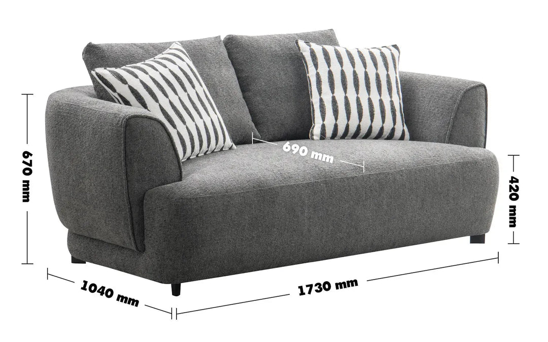 Modern mixed weave fabric 2 seater sofa oble in still life.