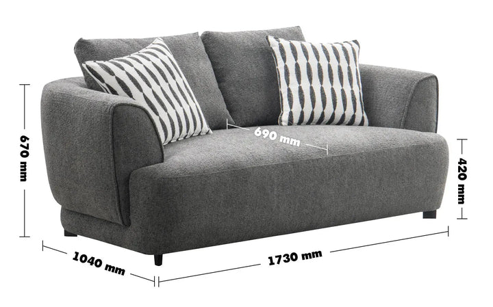 Modern mixed weave fabric 2 seater sofa oble in still life.