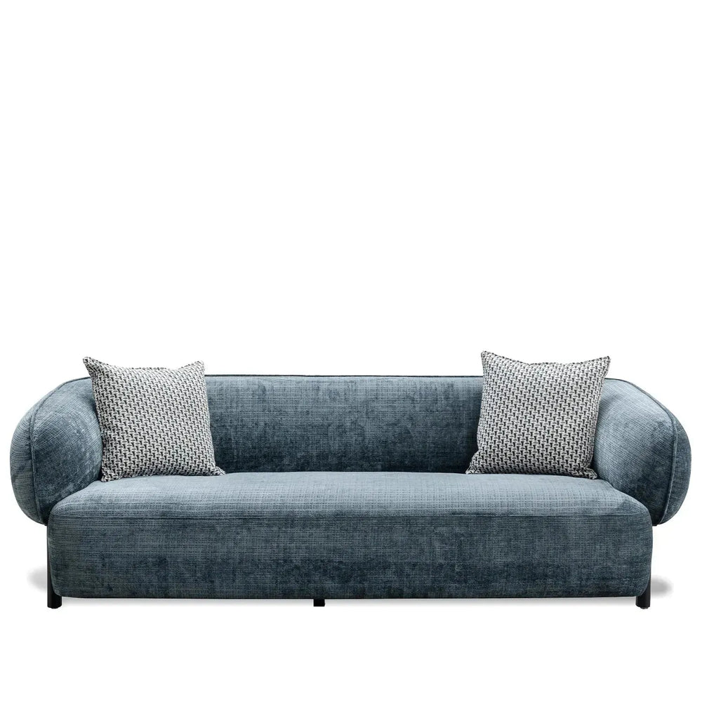 Modern mixed weave fabric 3 seater sofa nep in white background.