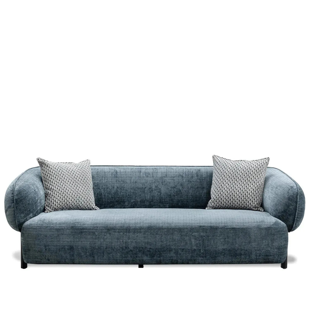 Modern mixed weave fabric 3 seater sofa nep in white background.