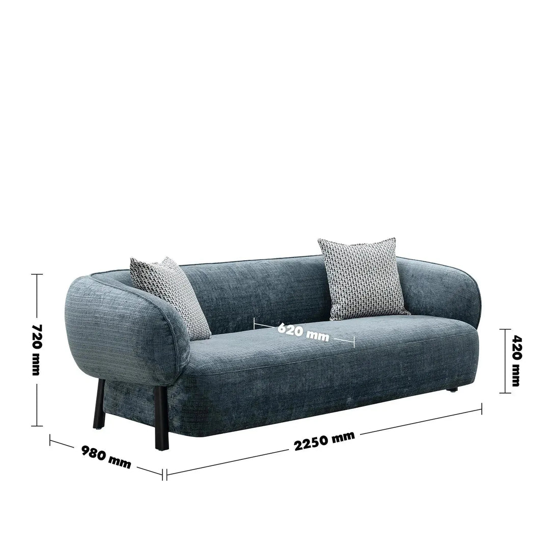 Modern mixed weave fabric 3 seater sofa nep size charts.