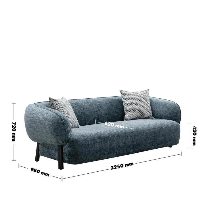 Modern mixed weave fabric 3 seater sofa nep size charts.