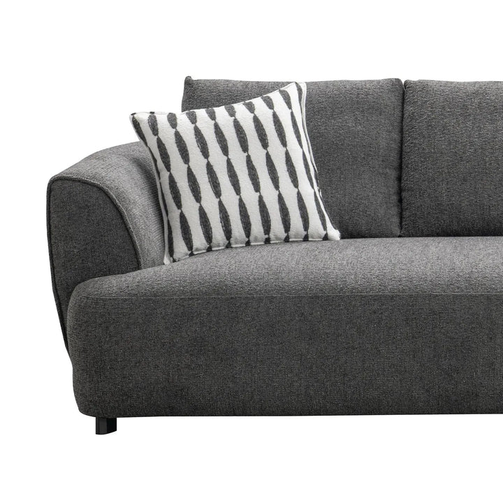 Modern mixed weave fabric 3 seater sofa oble material variants.