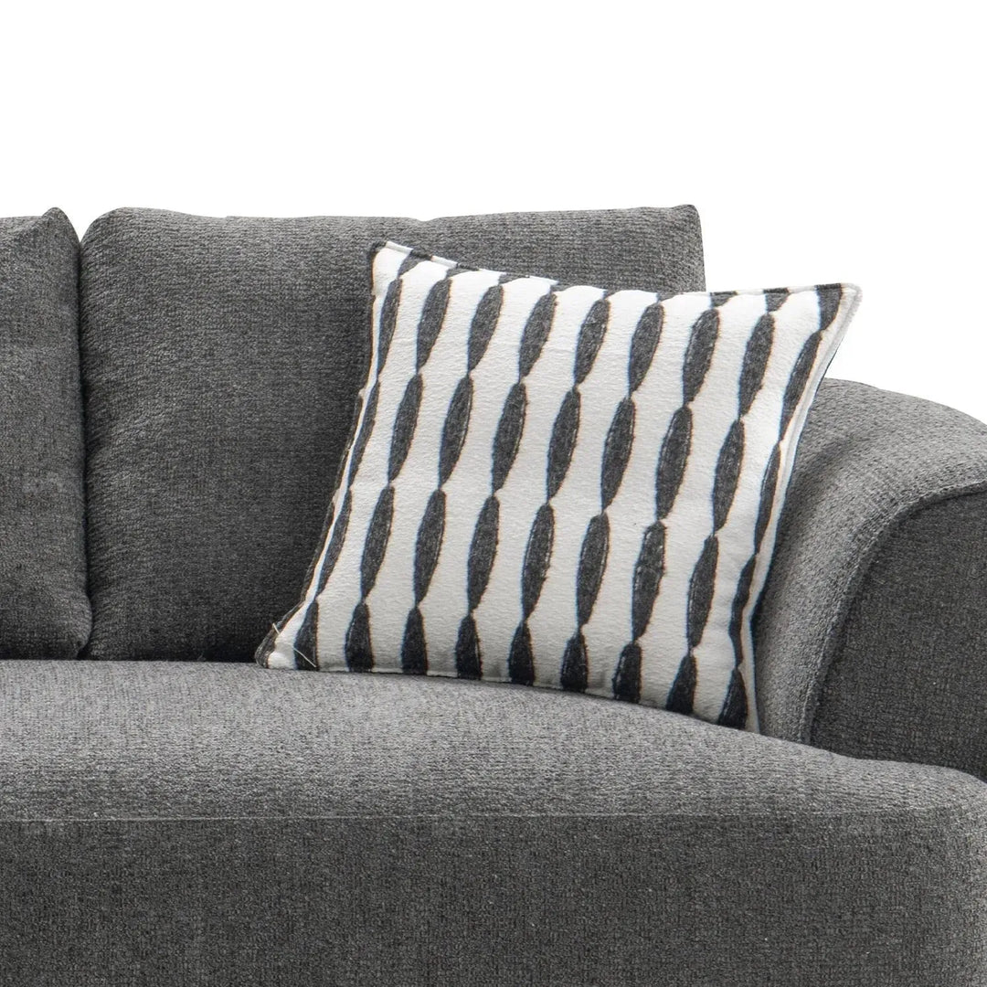Modern mixed weave fabric 3 seater sofa oble in real life style.
