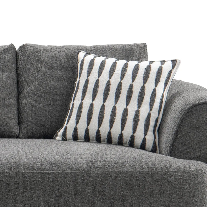 Modern mixed weave fabric 3 seater sofa oble in real life style.