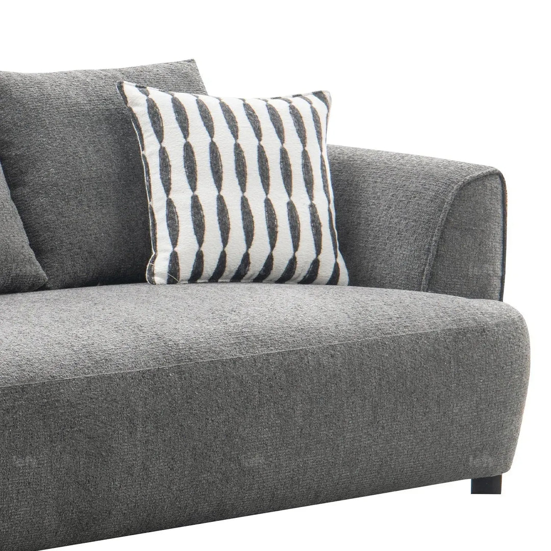 Modern mixed weave fabric 3 seater sofa oble with context.