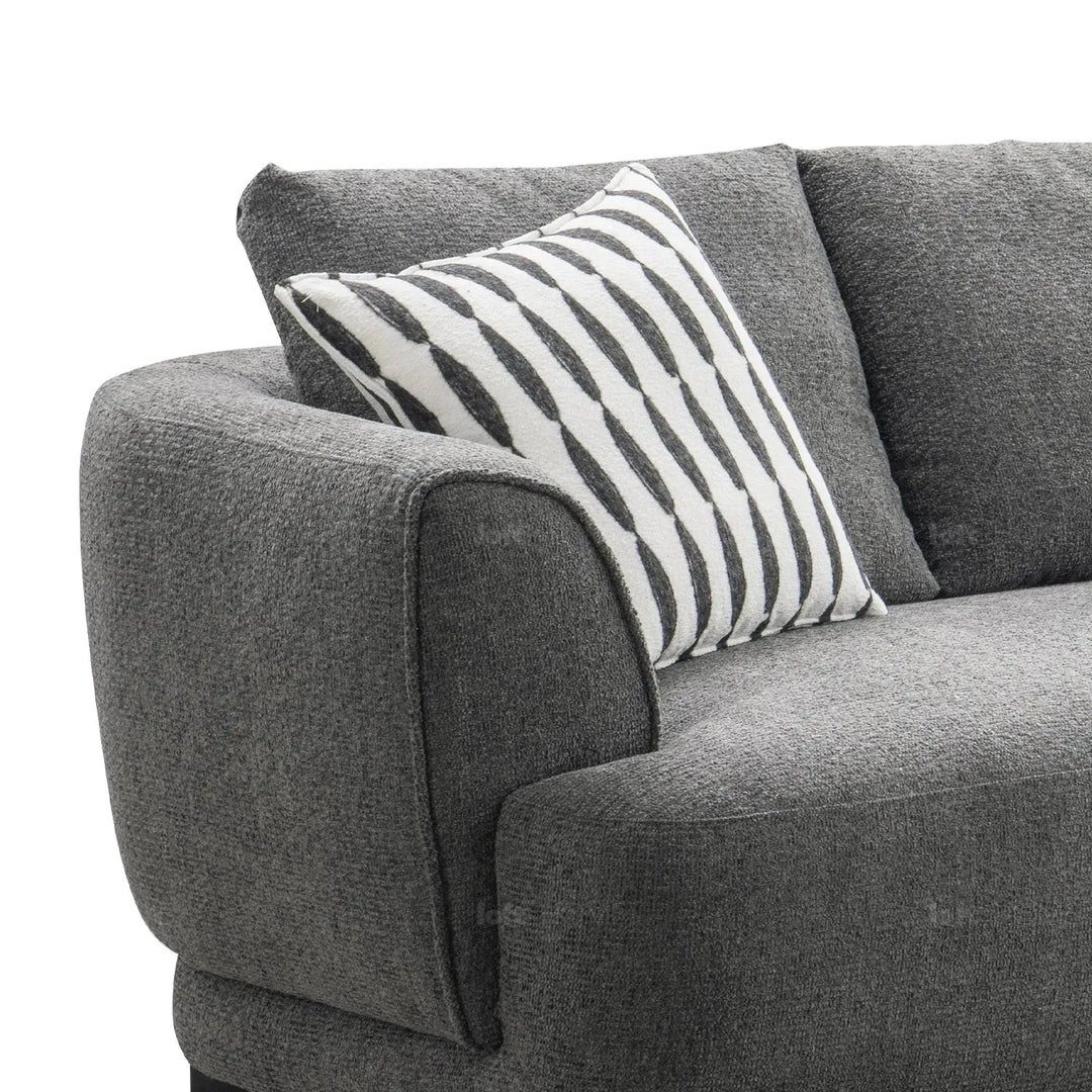 Modern mixed weave fabric 3 seater sofa oble in details.