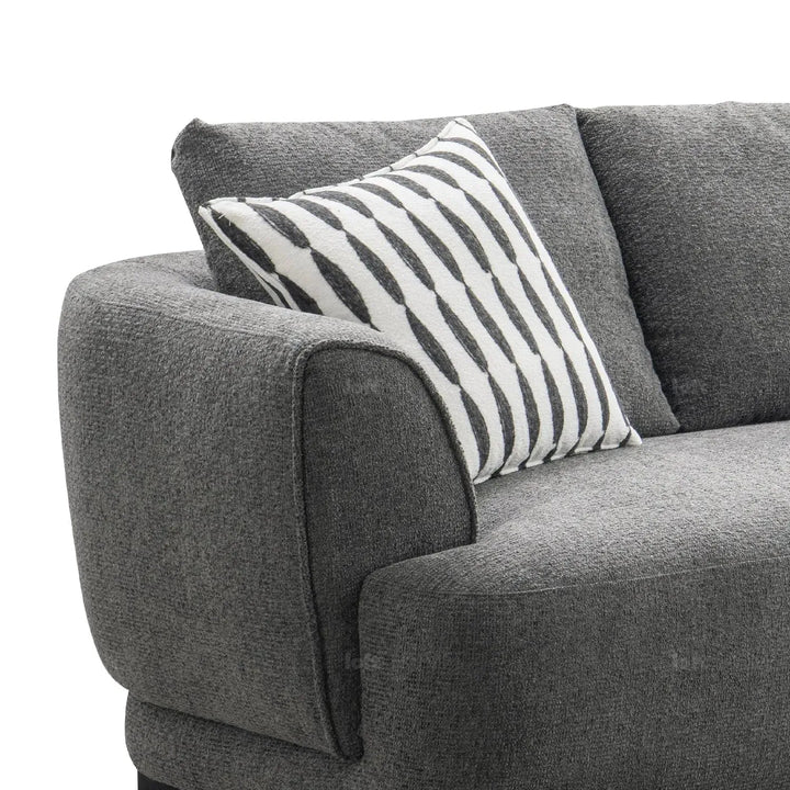 Modern mixed weave fabric 3 seater sofa oble in details.