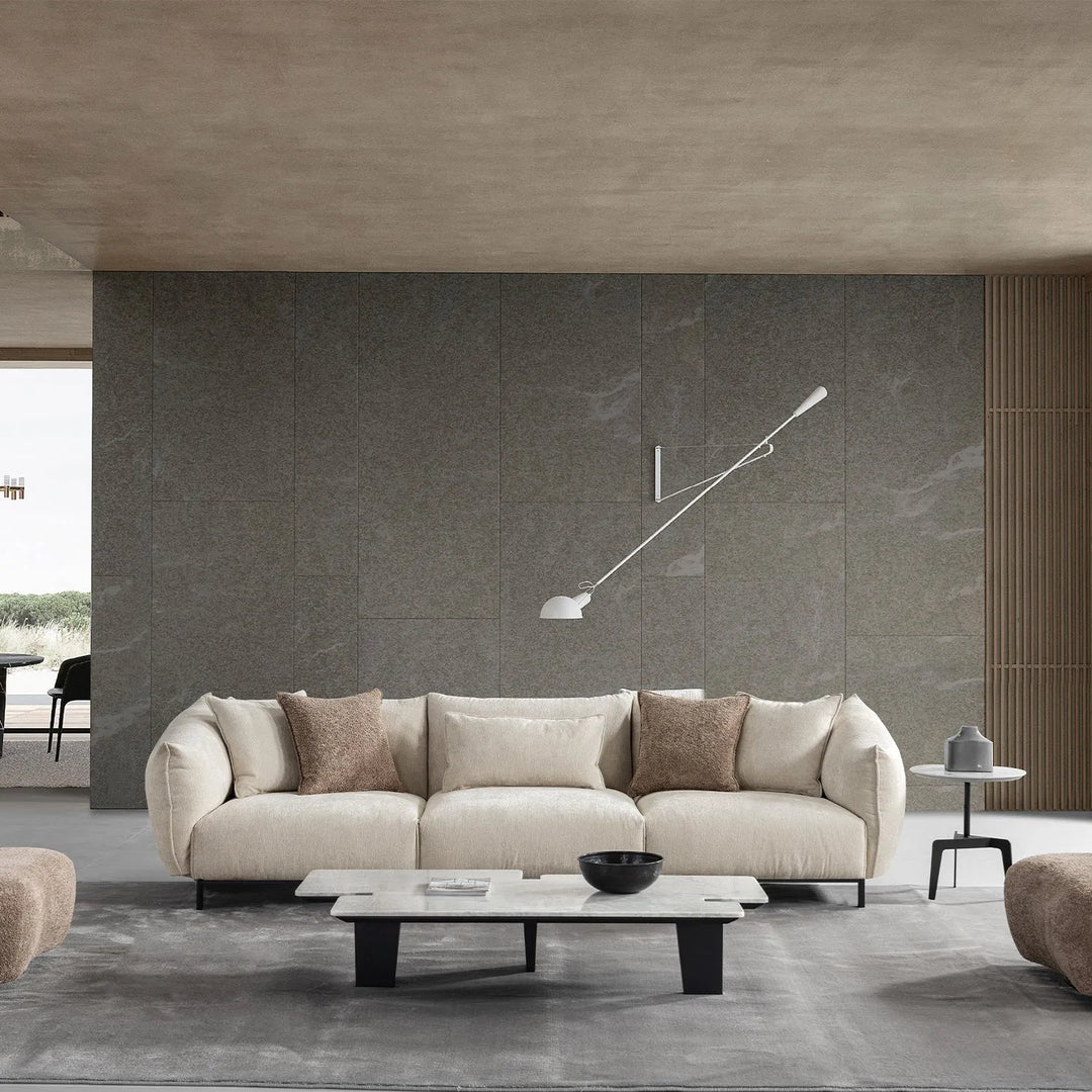 Modern mixed weave fabric 4 seater sofa nest primary product view.