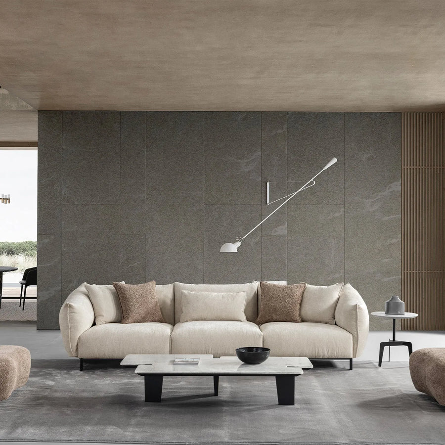 Modern mixed weave fabric 4 seater sofa nest primary product view.